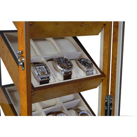 18 ÓRÁNAK BARNA SZÍNŰ ÓRATARTÓ VITRIN