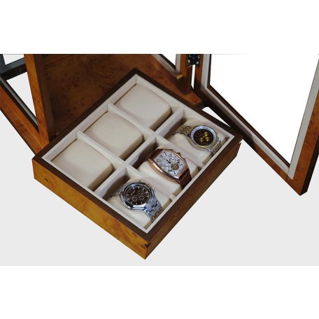 18 ÓRÁNAK BARNA SZÍNŰ ÓRATARTÓ VITRIN