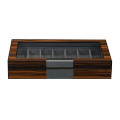 Mahagóni színű fa óraszíj tartó doboz