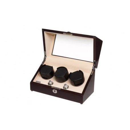 LAKKOZOTT MAHAGÓNI SZÍNŰ FA ÓRAFORGATÓ 3 ÓRÁNAK