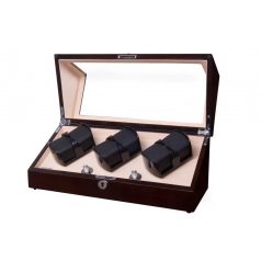 LAKKOZOTT MAHAGÓNI SZÍNŰ FA ÓRAFORGATÓ 6 ÓRÁNAK