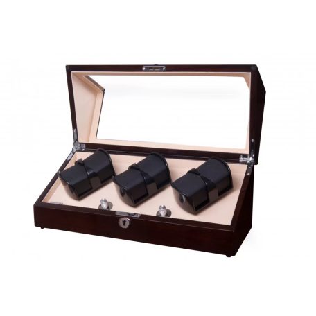 LAKKOZOTT MAHAGÓNI SZÍNŰ FA ÓRAFORGATÓ 6 ÓRÁNAK