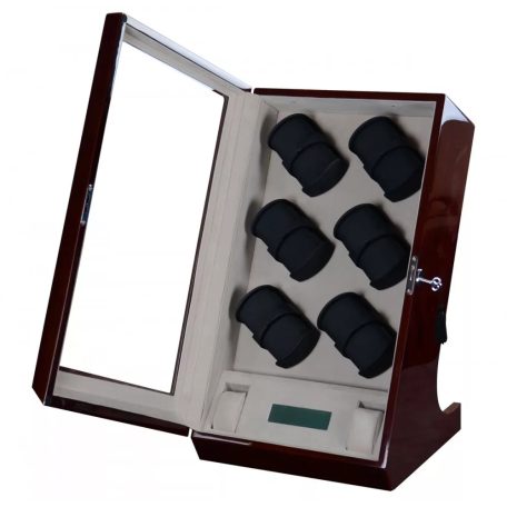 MAHAGÓNI SZÍNŰ LAKKOZOTT FA ÓRAFORGATÓ 12 ÓRÁNAK