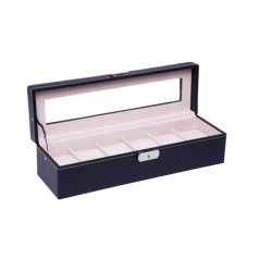 FEKETE VARROTT ÓRATARTÓ DOBOZ 6 ÓRÁHOZ