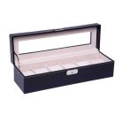 KARBON MINTÁS BŐR ÓRATARTÓ DOBOZ 6 ÓRÁNAK