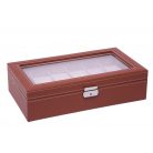 VILÁGOS BARNA VARROTT ÓRATARTÓ DOBOZ 12 ÓRÁHOZ