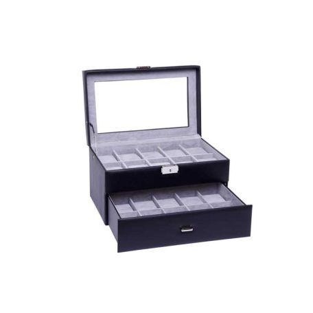 FEKETE VARROTT ÓRATARTÓ DOBOZ 20 ÓRÁHOZ