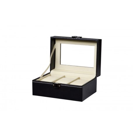 ÓRATARTÓ DOBOZ 3 ÓRÁNAK, FEKETE