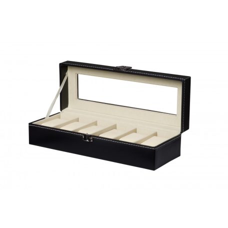 ÓRATARTÓ DOBOZ 6 ÓRÁNAK, FEKETE