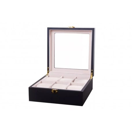 MATT FEKETE FA ÓRATARTÓ DOBOZ 6 ÓRÁNAK