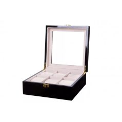 LAKKFEKETE FA ÓRATARTÓ DOBOZ 6 ÓRÁNAK