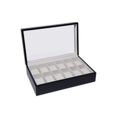 MATT FEKETE FA ÓRATARTÓ DOBOZ 12 ÓRÁNAK