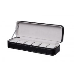 CIPZÁROS ÓRATARTÓ DOBOZ 6 ÓRÁNAK, FEKETE