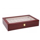 LAKKOZOTT CSERESZNYE SZÍNŰ FA ÓRATARTÓ DOBOZ 24 ÓRÁNAK