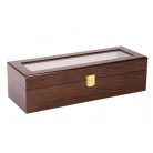 BARNA LAKKOZOTT FA ÓRATARTÓ DOBOZ 6 ÓRÁNAK