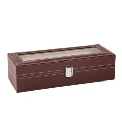 ÓRATARTÓ DOBOZ 6 ÓRÁNAK, BARNA