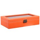 NARANCS KARBON FEKETE VARROTT ÓRATARTÓ DOBOZ 12 ÓRÁHOZ