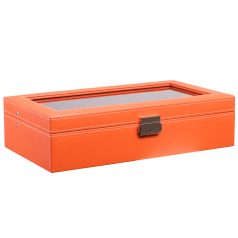 NARANCS KARBON FEKETE VARROTT ÓRATARTÓ DOBOZ 12 ÓRÁHOZ